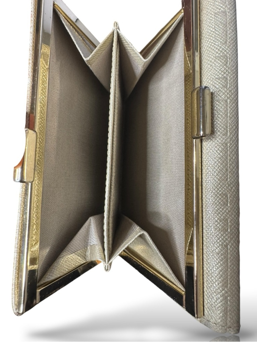 Burberry Silver Embossed Check Fold-Over Wallet - Picture 7 of 11